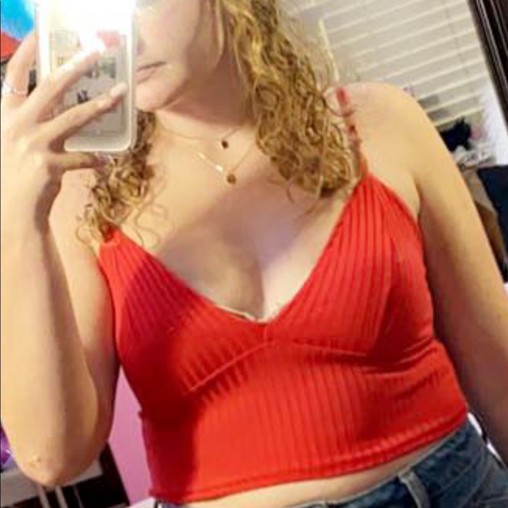 Red crop top